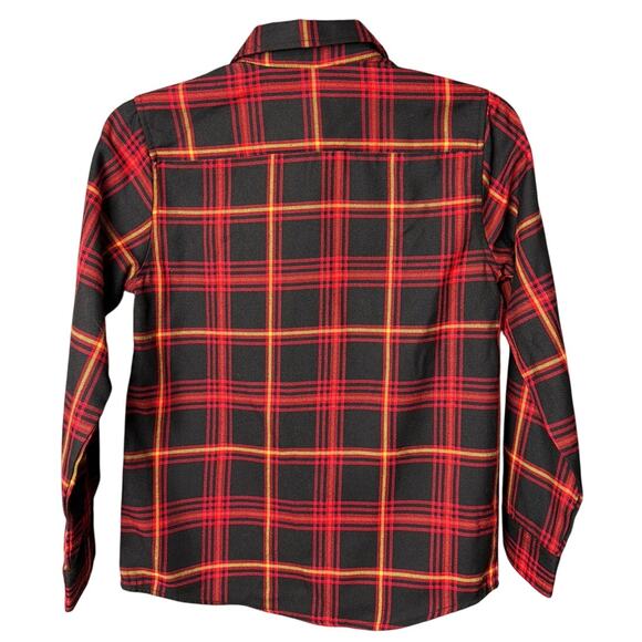 Dixxon X Meshuggah Immutable Flannel Shirt DFC Youth SZ M Black Red Orange NWOT - Picture 2 of 9